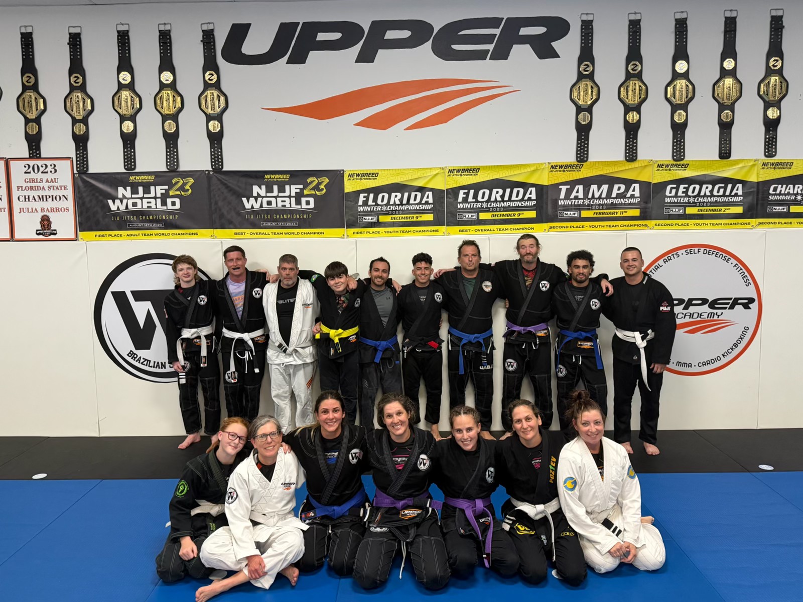 Adults training Gi Brazilian Jiu-Jitsu at Upper Academy